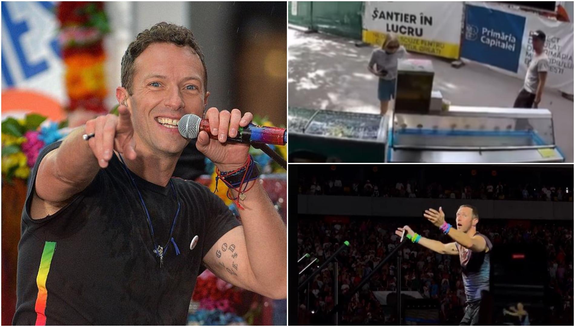 colaj foto cu chris martin in bucuresit