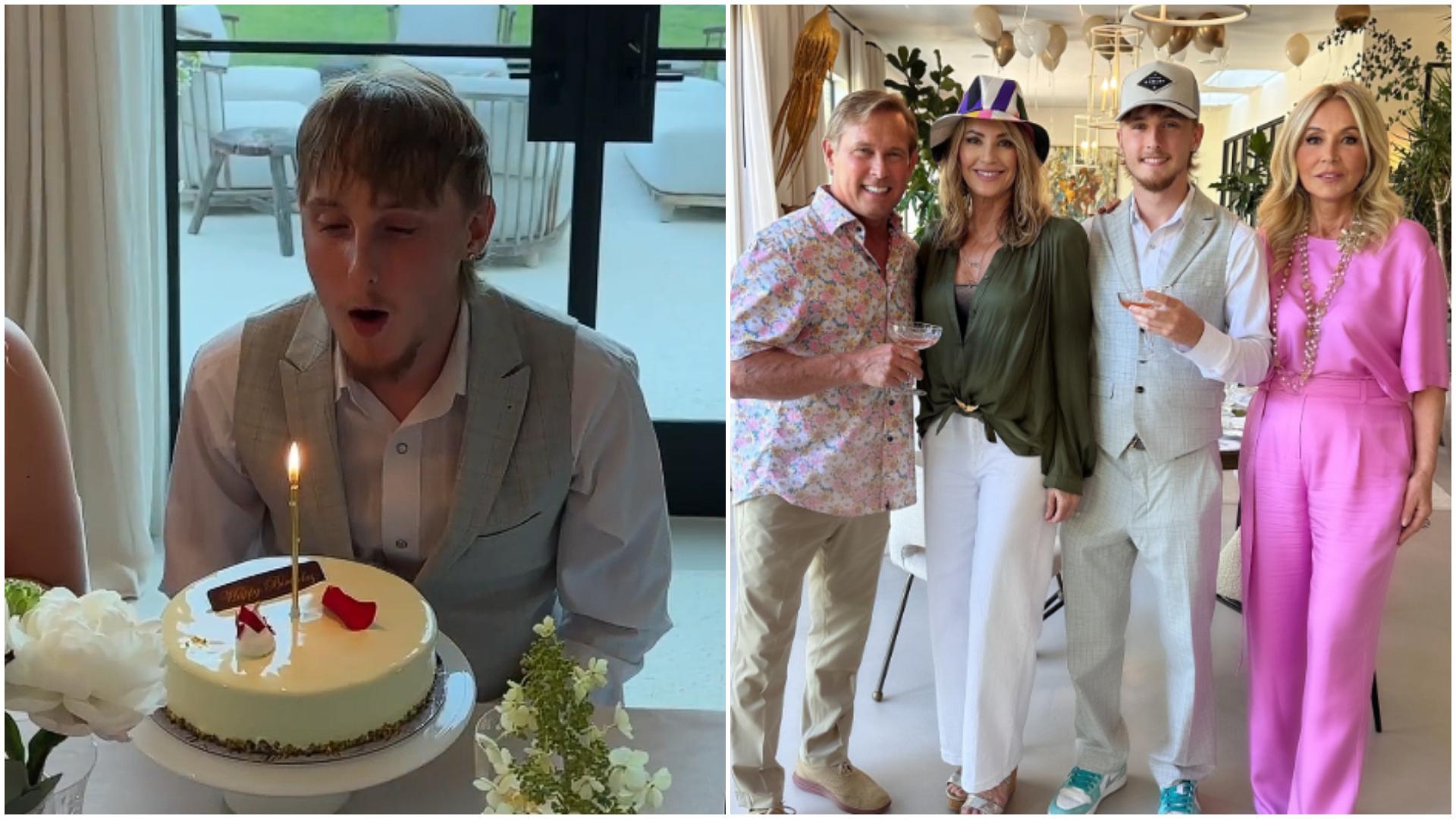 Dylan, fiul Nadiei Comăneci, a &icirc;mplinit 18 ani! Imagini rare cu frumoasa familie și nașa lui de botez, Anastasia Soare