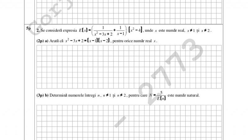 Subiecte și barem la Evaluarea Națională 2024, proba la matematică. Ce subiecte au avut de rezolvat absolvenţii clasei a VIII-a