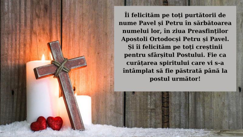Mesaje de Sf. Petru și Pavel 2024. Urări și felicitări pentru cei care își serbează onomastica