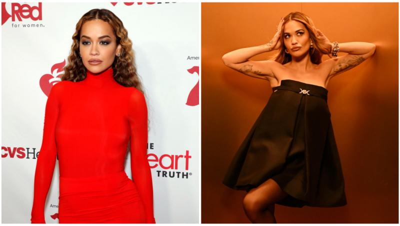 Colaj cu Rita Ora în două ipostaze diferite