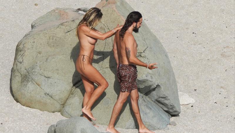 Heidi Klum a renunțat la sutien și și-a făcut de cap în valuri cu soțul tinerel | FOTO. Imaginile fierbinți, surprinse pe plajă