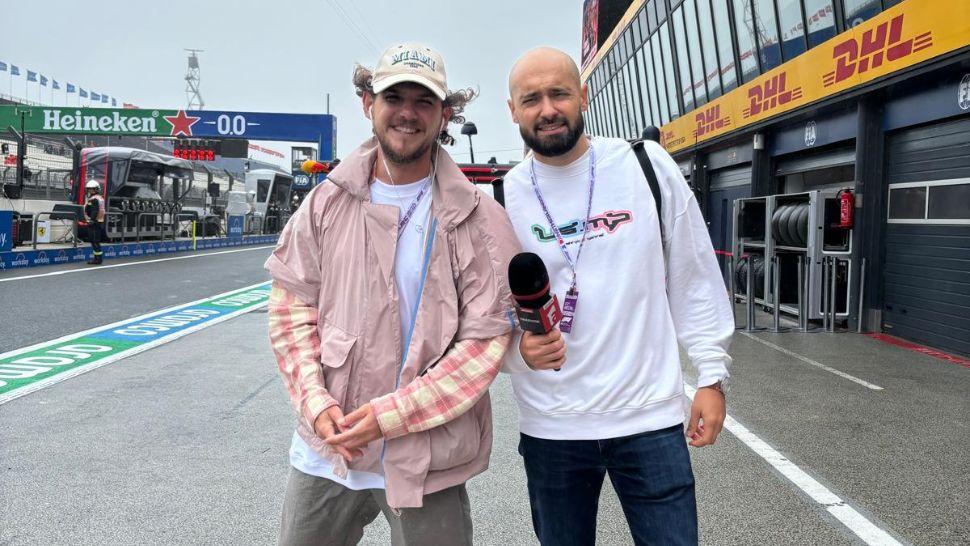 cuza și dan pavel în padocul formula 1 de pe circuitul din olanda