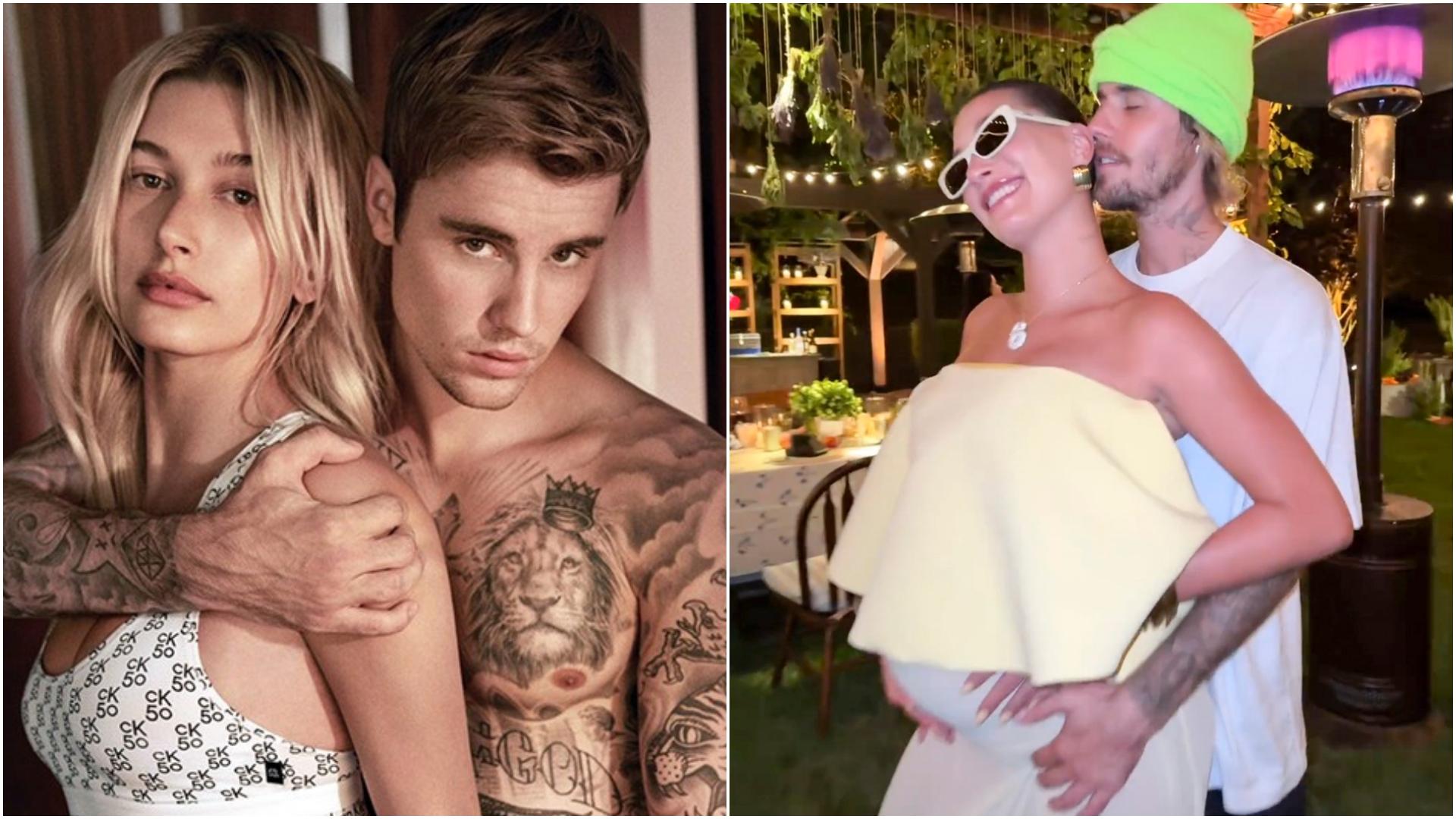 colaj foto justin bieber si Hailey bieber insarcinata