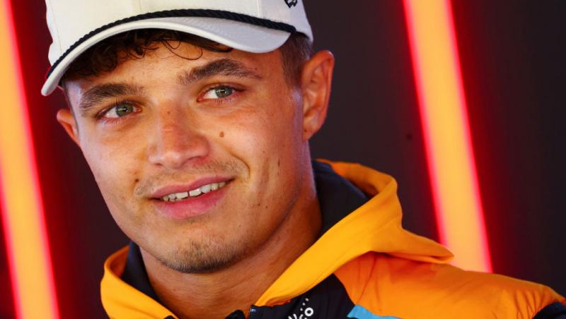 lando norris la conferința de presă de pe circuitul din olanda 2024