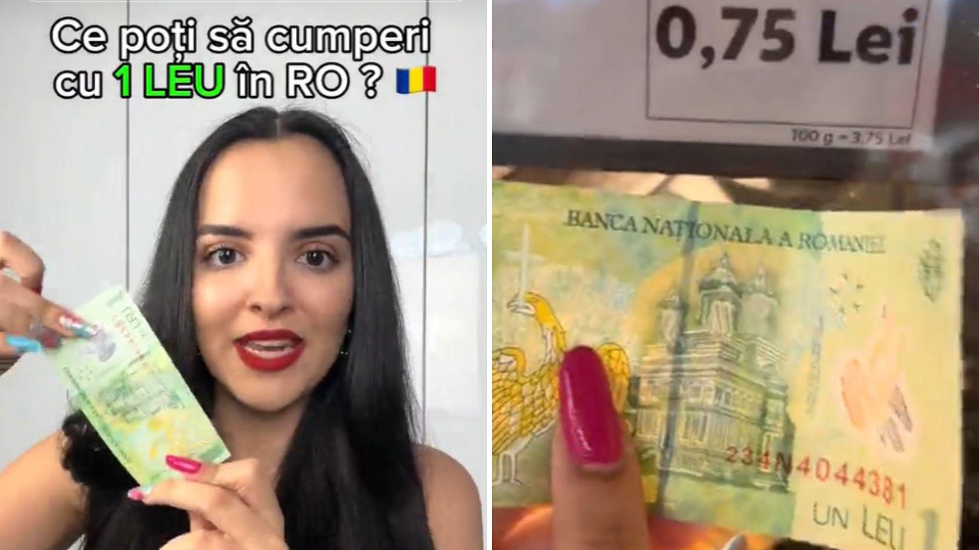 Ce mai poți să cumperi azi cu 1 leu? Experimentul făcut de o tânără | VIDEO