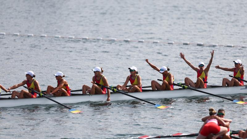 Echipajul de canotaj 8+1 feminin a câștigat a 3-a medalie de AUR la Jocurile Olimpice 2024! Team România ajunge la 7 medalii!