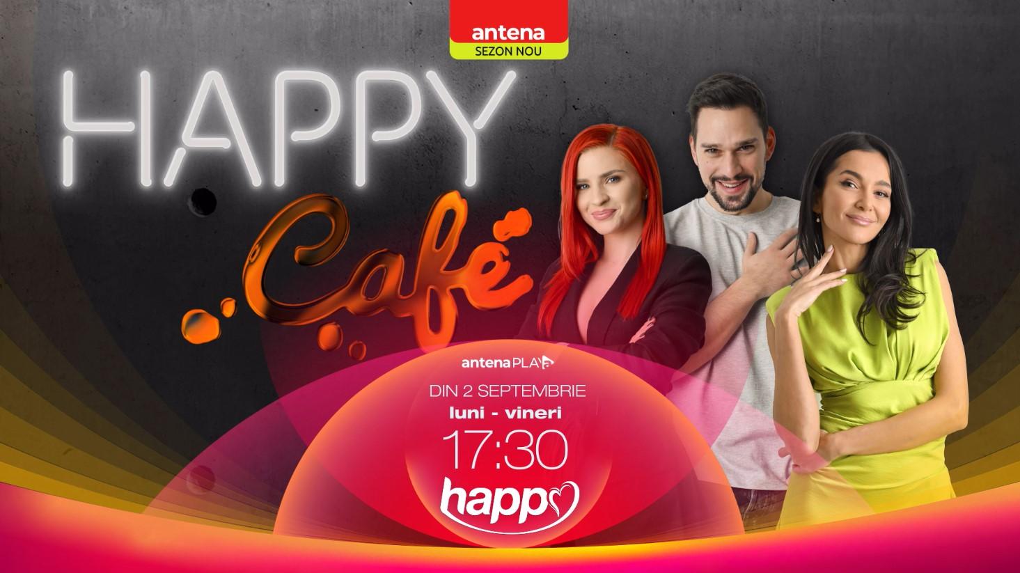 Cristina Ciobănaşu, Ruxandra Luca şi Vlad Gherman aduc un nou sezon Happy Café, la Happy Channel