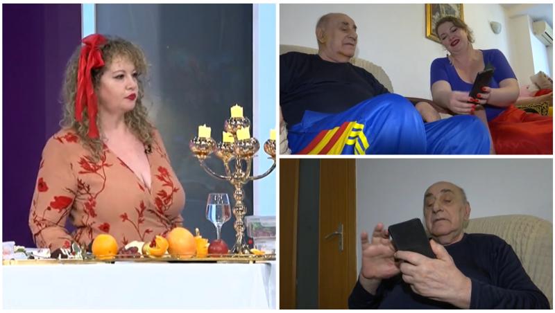 Oana Lis în platoul Un show păcătos și imagini cu ea și Viorel Lis