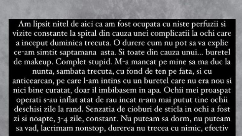 Sânziana Negru trece prin momente dificile! Cu ce probleme de sănătate se confruntă la doar câteva zile de la operația la ochi