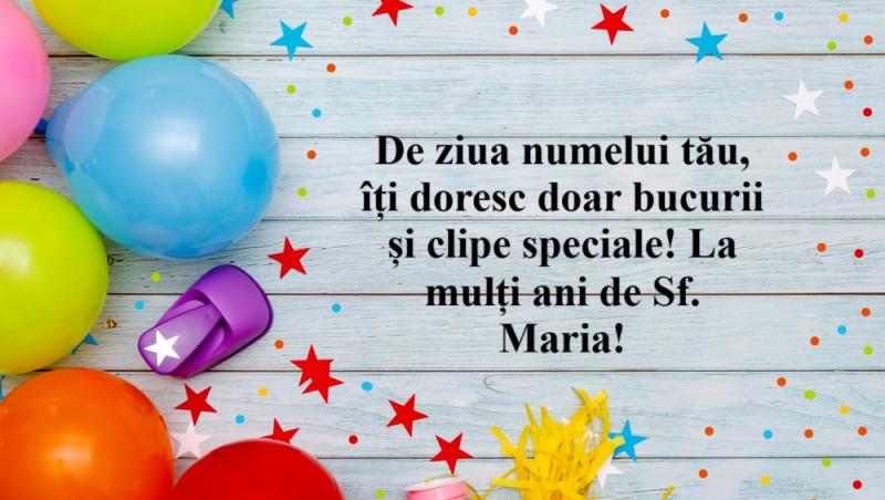 Felicitare cu baloane pentru Sf. Maria Mică