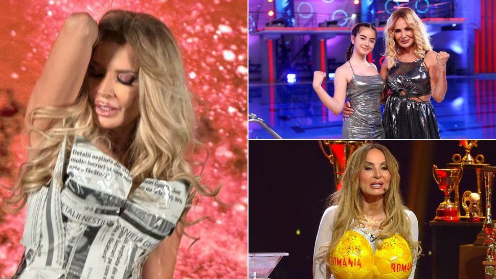 colaj Daniela Gyorfi pe scenă, Daniela Gyorfi și fiica sa la splash! vedete la apă, Daniela Gyorfi la gala premiilor iumor