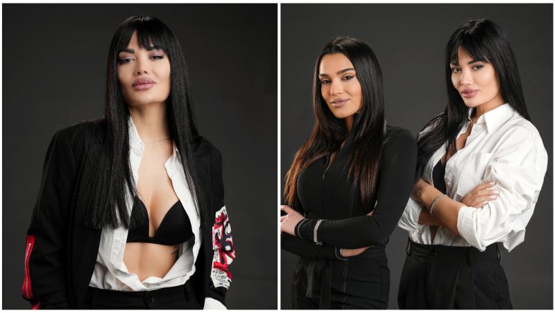 Colaj cu Olga Barcari și Karmen Simionescu într-un fundal închis