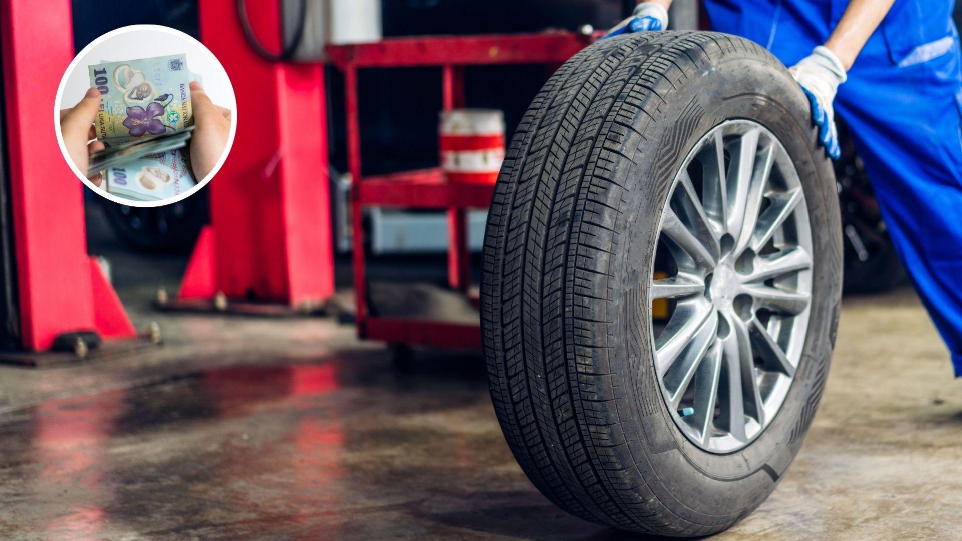 Un cauciun și o imagine cu bani inserată printr-un cerc