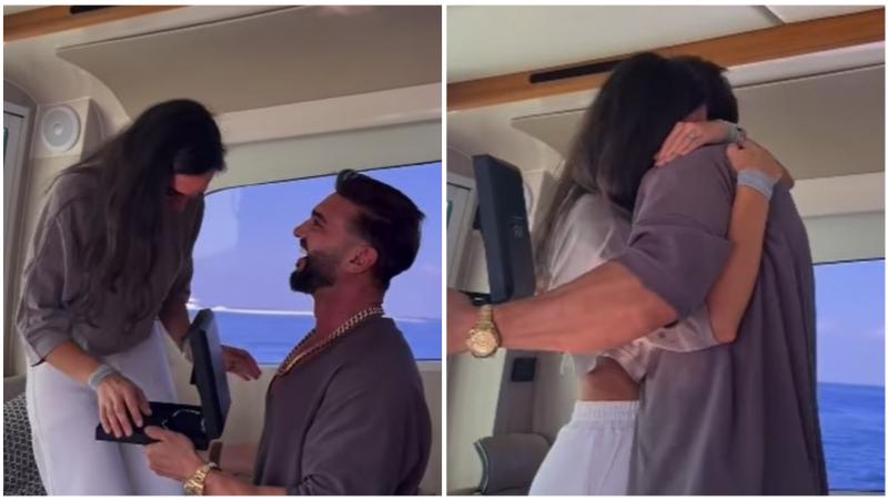 Colaj cu Dorian Popa în două ipostaze diferite alături de iubita lui, Andreea, pe iaht