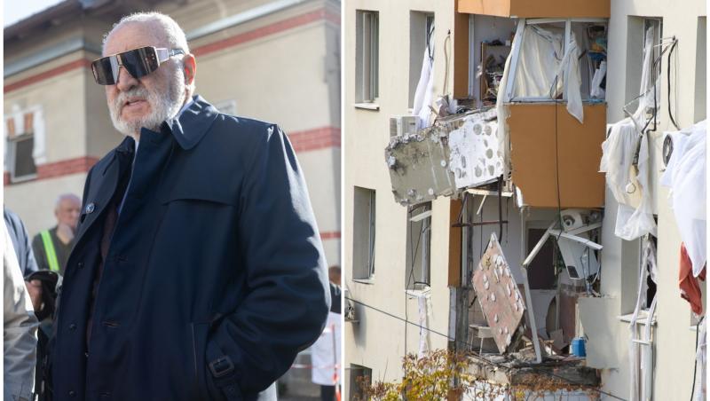 colaj foto cu ion tiriac si blocul explodat din rahova