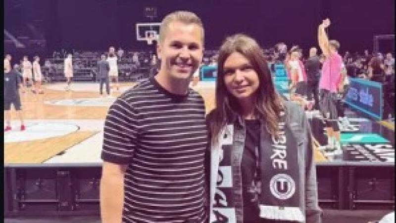 Simona Halep și Patrick Ciorcilă în Dubai la un meci de baschet