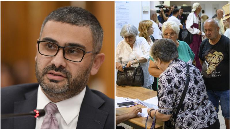 Ministrul Muncii, Florin Manole, și câțiva pensionari români