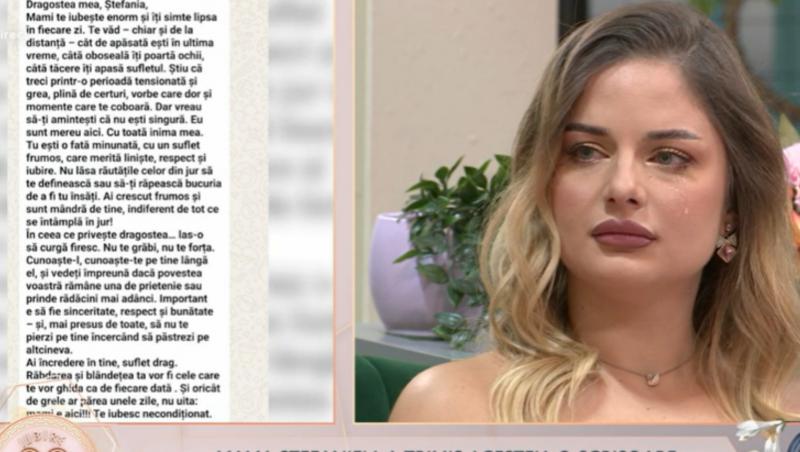 Mireasa, sezon 12. Ștefania a primit o scrisoare de la mama ei. Simona Gherghe a citit întreg mesajul în live