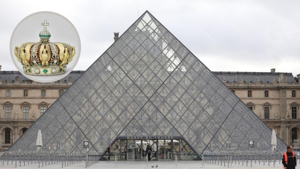 colaj muzeul luvru și o coroană