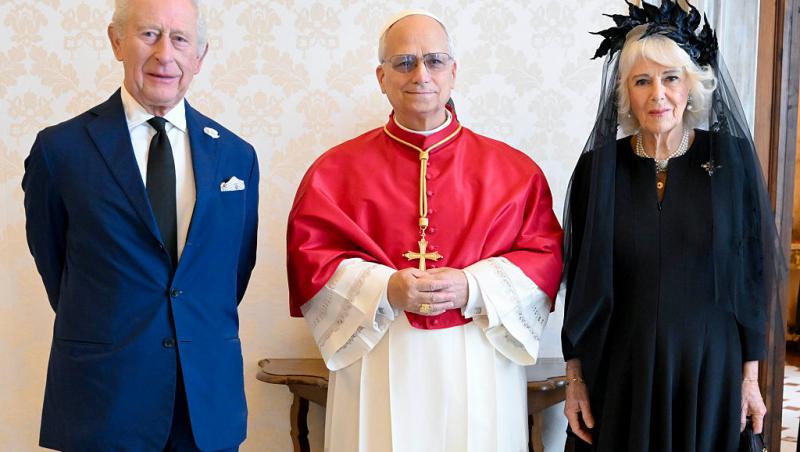 regele charles al III-lea, papa leon, regina camilla