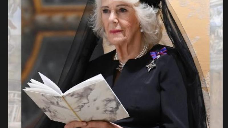 Regina Camilla, în negru în fața Papei. De ce nu poate îmbrăca haine albe
