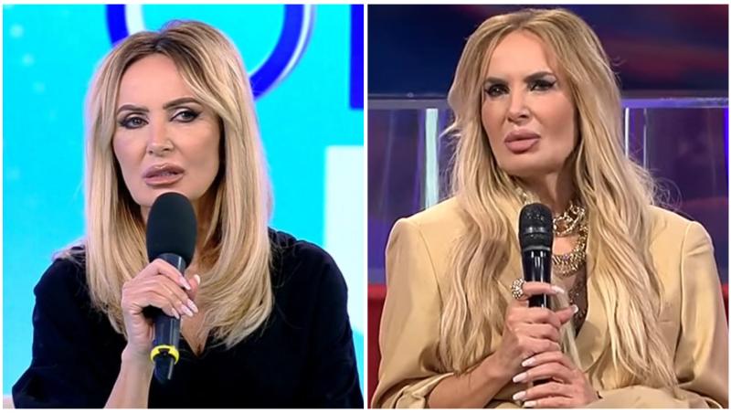 Colaj cu Daniela Gyorfi în două ipostaze diferite