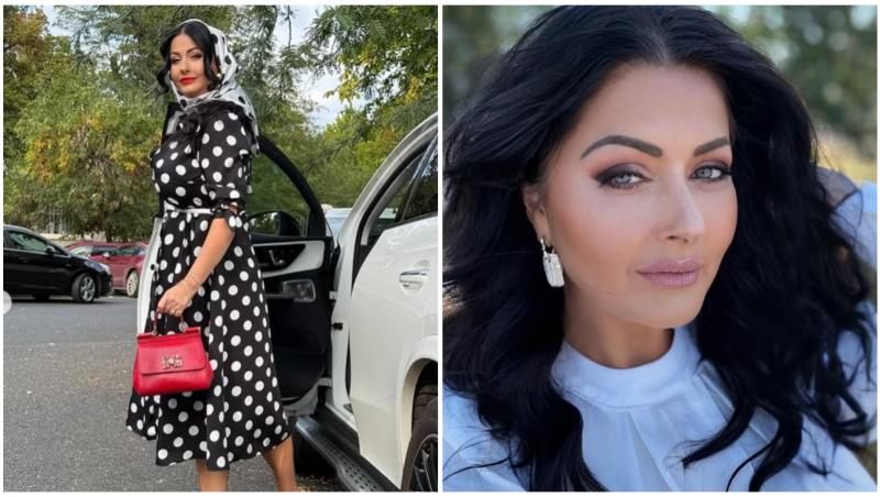 Colaj cu Gabriela Cristea în două ipostaze diferite