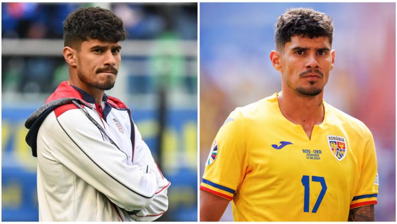 Colaj cu Florinel Coman în două ipostaze diferite pe terenul de fotbal