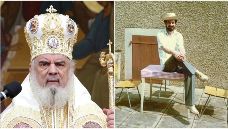 Două imagini cu Patriarhul Daniel. În stânga este în tinerețe