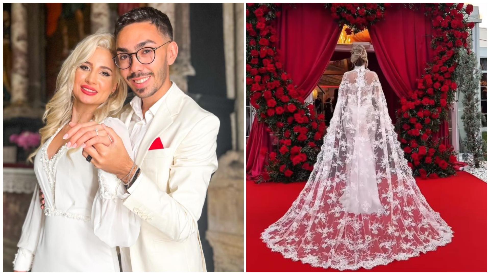 Imagini de senzație de la nunta Claudiei Puican cu Armin Nicoară. Cum arată artista în rochie de mireasă. Ce tort și meniu au avut