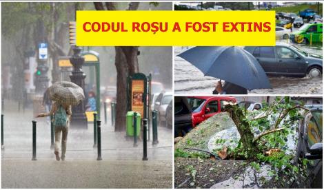 Codul roşu de ploi torenţiale şi abundente a fost extins! Ce anunță meteorologii și ce se întâmplă în București. Ce alerte sunt