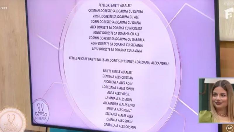 Mireasa, sezon 12. AdrenaLinia a sunat și concurenții au avut de ales cu cine să doarmă. Cuplurile în care și-au petrecut noaptea