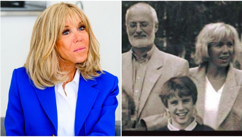 În stânga imaginii este Brigitte Macron, iar în dreapta este fostul ei soț în tinerețe