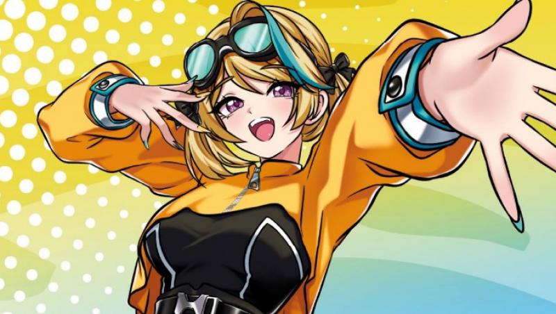 Un poster cu un anime care anunță Ani-K Mania, prima convenție dedicată universului anime și K-pop dintr-un centru comercial