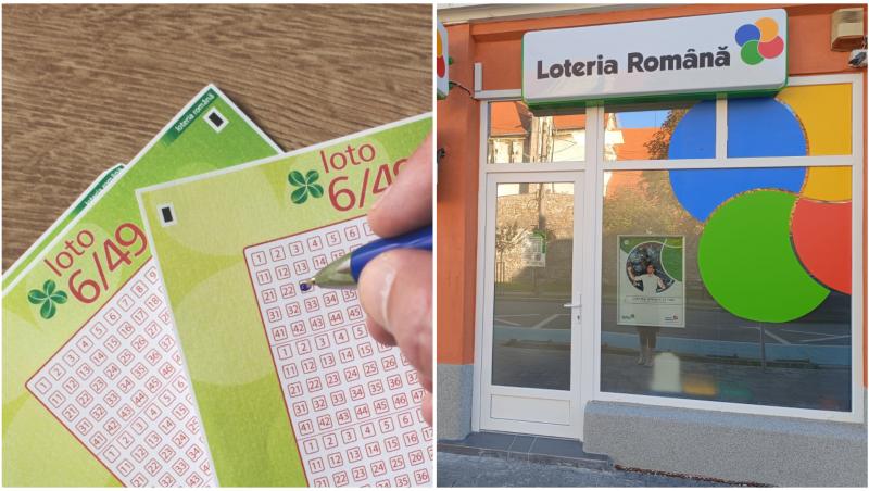 Un bilet loto 6/49 și o agenție loto din România
