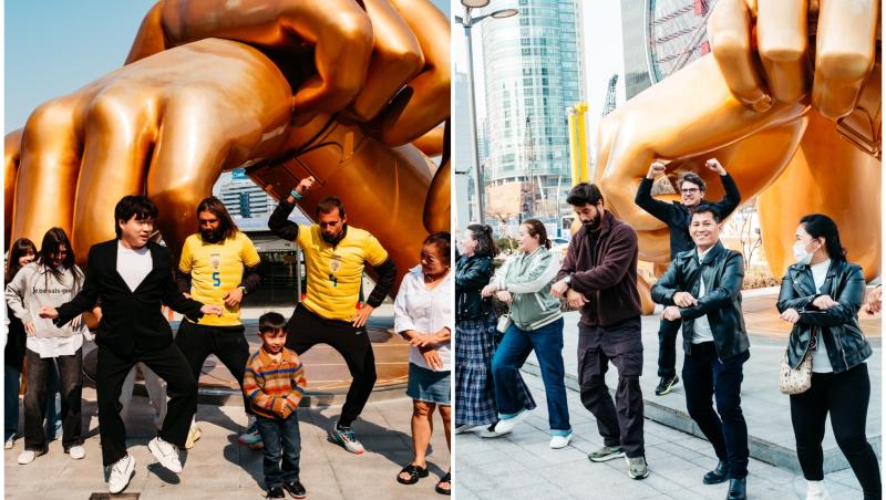 colaj foto cu dan alesa si gabi tamas si stefan floroaica si alexandru ion si alti turisti la asia express