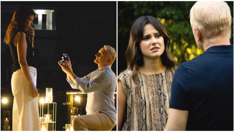 Colaj cu George care o cere pe Victoria în căsătorie și care o ține în brațe pe Alexia