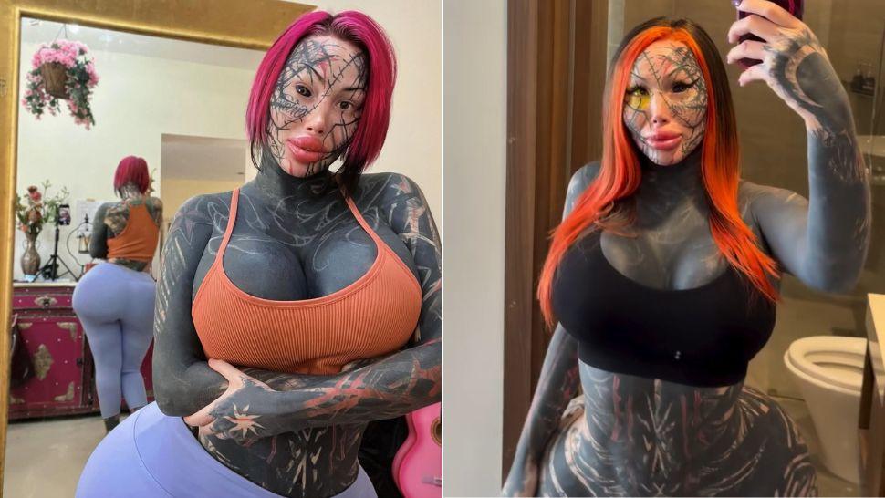 Reacția internauților când au aflat cum arăta tânăra înainte de operații și tatuaje. Transformările au început când avea 21 de ani