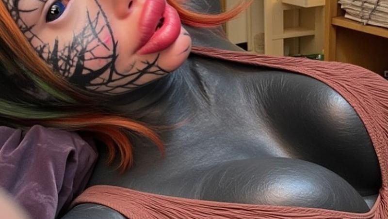 Reacția internauților când au aflat cum arăta tânăra înainte de operații și tatuaje. Transformările au început când avea 21 de ani