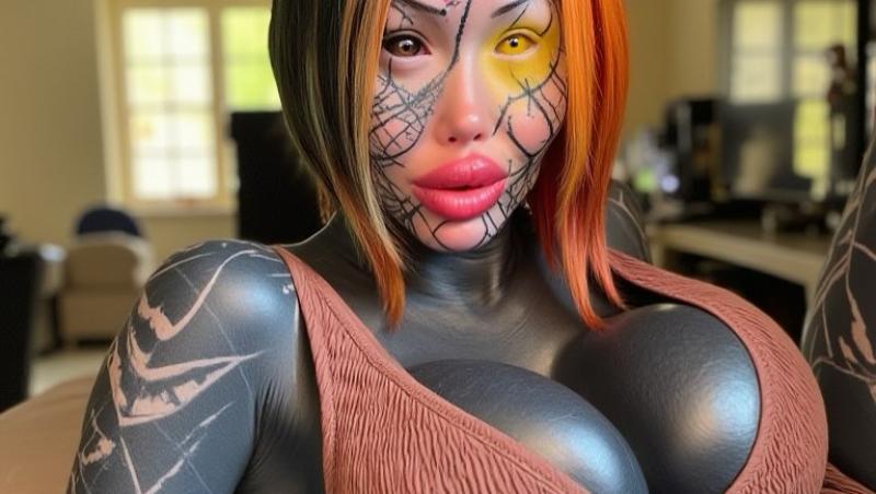 Reacția internauților când au aflat cum arăta tânăra înainte de operații și tatuaje. Transformările au început când avea 21 de ani