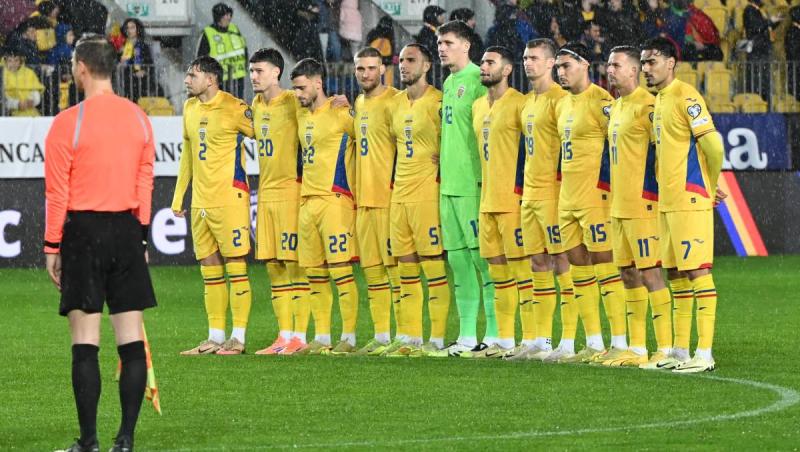 Echipa României de fotbal pe teren
