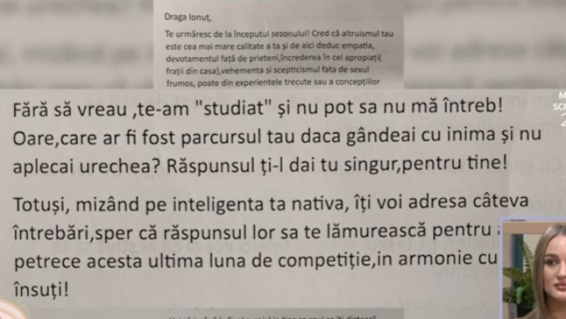 Mireasa, sezon 12. Ionuț, aspru criticat pentru relația cu Simona, într-o scrisoare. Cum a reacționat fata