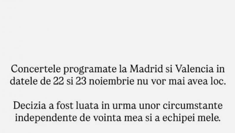 Motivul pentru care Delia și-a anulat 2 concerte în Spania. Ce a dezvăluit artista