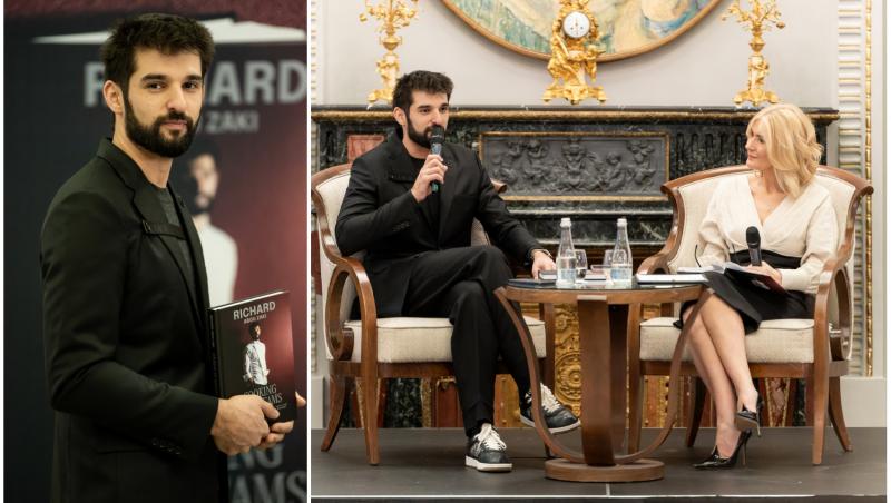 colaj foto cu richard abou zaki si cartea sa si el alaturi de alessandra stoicescu
