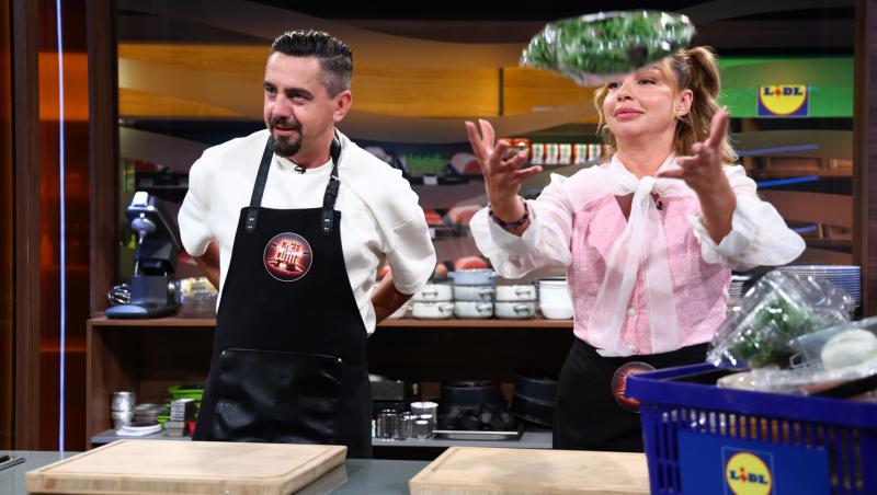 Chefi la cuțite, 25 noiembrie 2025. Eliza și Cosmin Natanticu, prima surpriză a serii. Ce au preparat și câte cuțite au primit