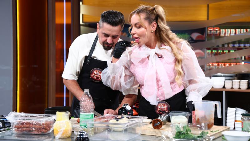 Chefi la cuțite, 25 noiembrie 2025. Eliza și Cosmin Natanticu, prima surpriză a serii. Ce au preparat și câte cuțite au primit