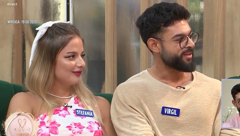 Mireasa, sezon 12. Reacția Ștefaniei după ce a intrat în cursa de eliminare, fiind moștenirea lui Virgil: „Nu a avut tupeu”