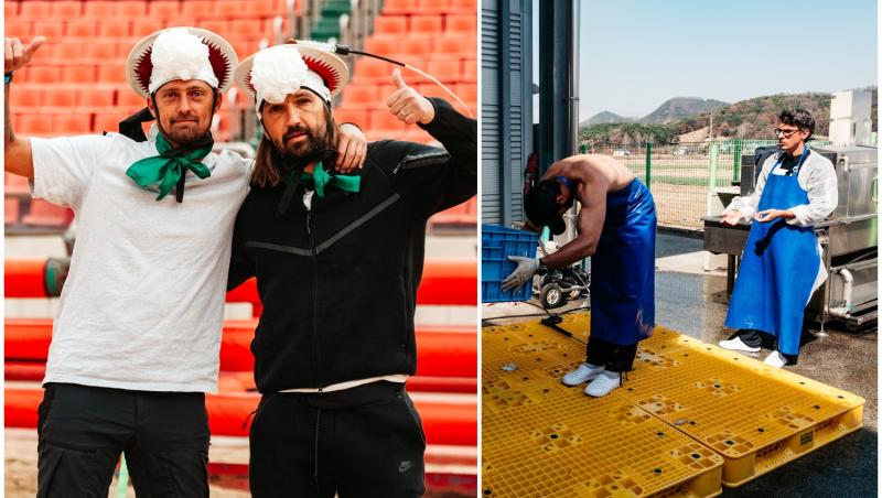 colaj foto cu gabi tamas si dan alexa asia express si poza cu stefan floroaica si alexandru ion