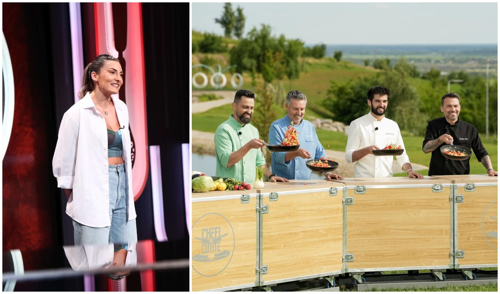 colaj foto cu stefan mercori si cei patru jurati de la chefi la cutite